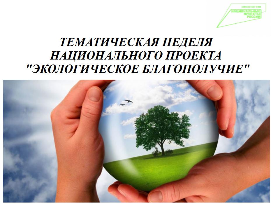 ТЕМАТИЧЕСКАЯ НЕДЕЛЯ  НАЦИОНАЛЬНОГО ПРОЕКТА  &quot;ЭКОЛОГИЧЕСКОЕ БЛАГОПОЛУЧИЕ&quot;.
